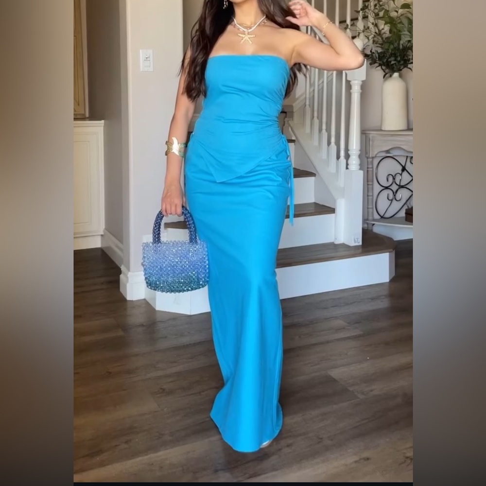 Blue skirt set